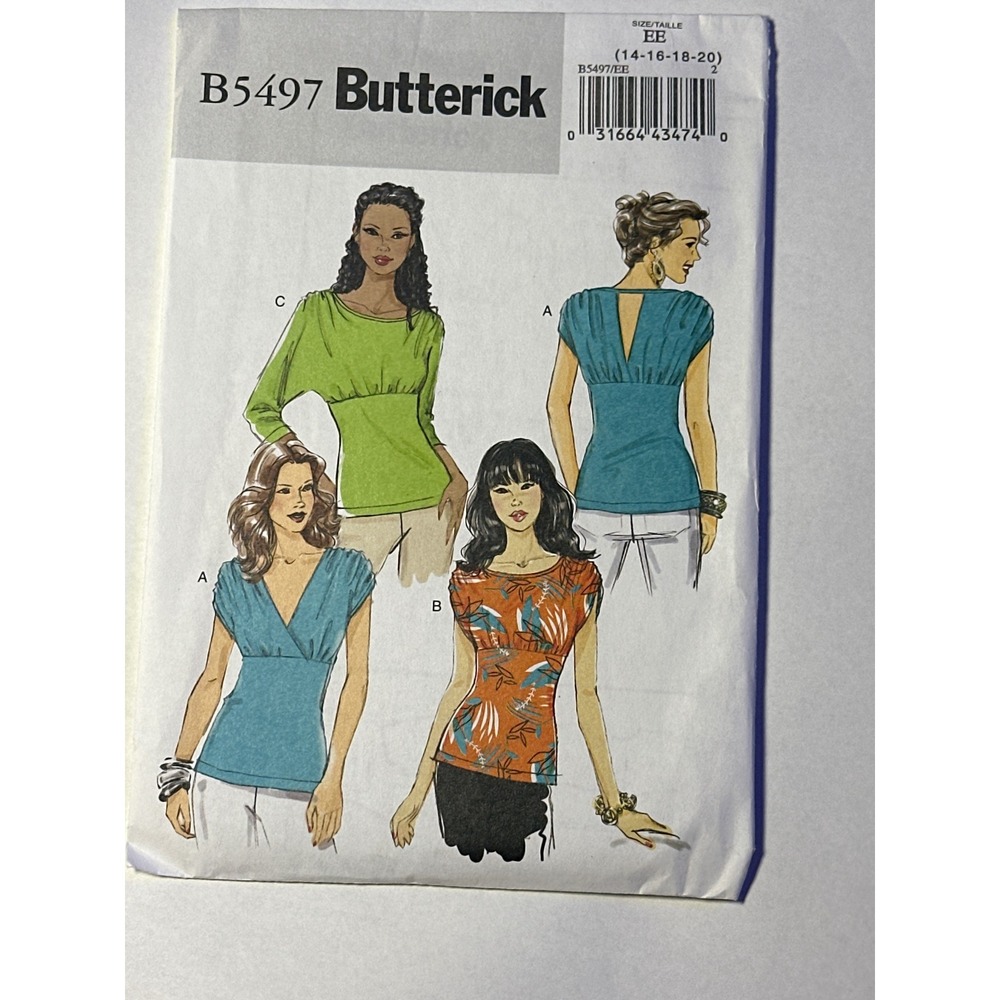 Butterick B5497 Sewing Pattern Misses Size EE 14-20 Uncut Factory Folded